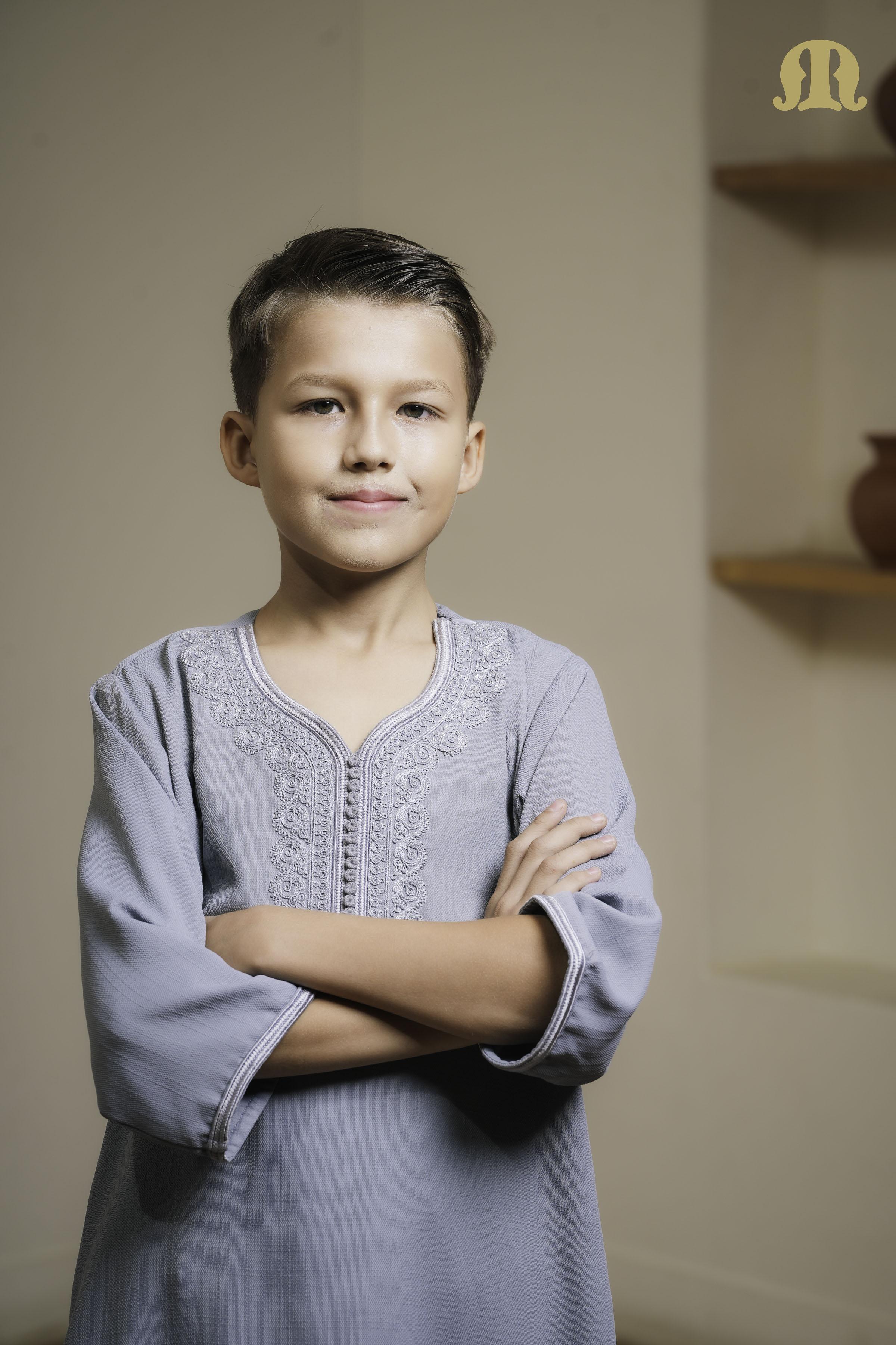 Grey Naqi Moroccan Thobe boys