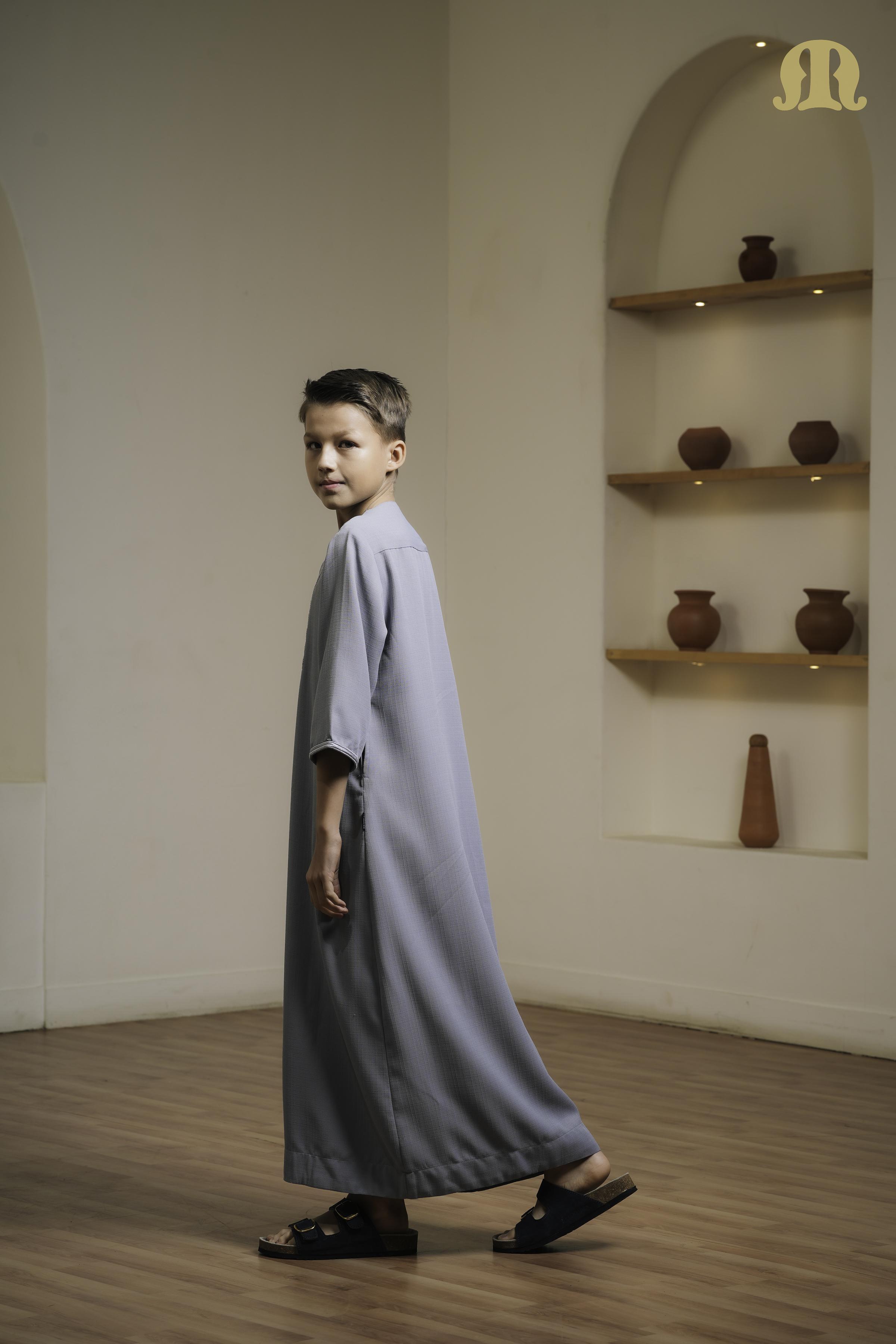 Grey Naqi Moroccan Thobe boys