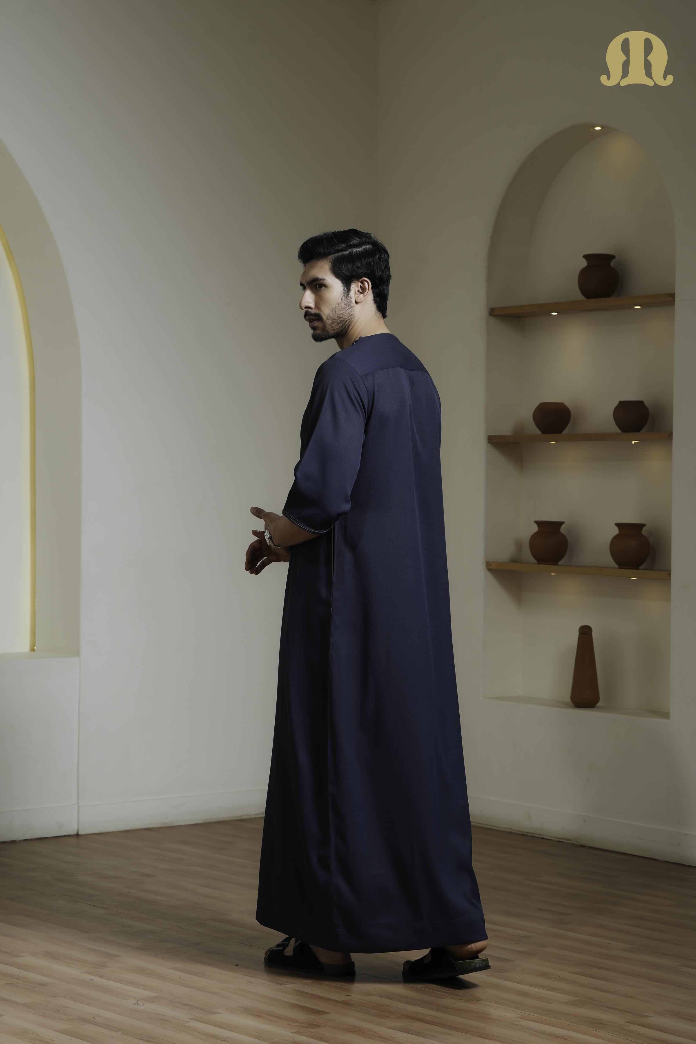 Navy Maksur Moroccan Thobe Mens